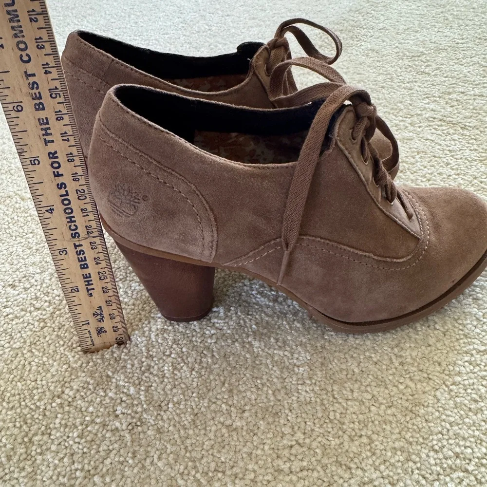Timberland Earthkeepers Brown Suede Lace-Up Oxford Heels - Picture 7 of 12